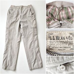 Vintage L.L. Bean Classic Fit Flannel Lined Pants Beige Size 6 Cargo Pants